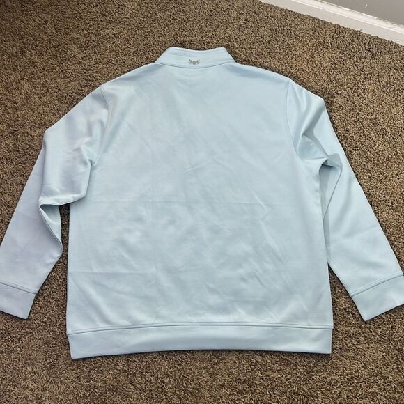 Hickey Freeman‎ Golf Light Blue Quarter Zip Long Sleeve Shirt Size XL Light Blue - Picture 8 of 10